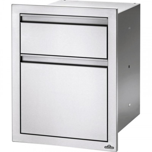 Napoleon 18-Inch Stainless Steel Double Waste Bin Drawer With Paper Towel Holder