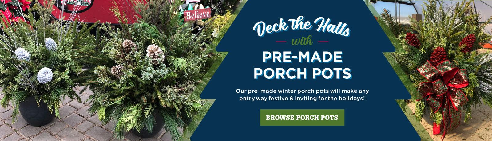 Pre-Made Holiday Porch Pots