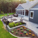 Unilock Patio and Retaining Walls with Rochester Fire Pit