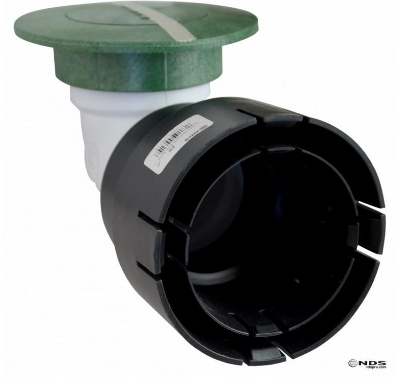 NDS 322G* Pop-Up Drainage Emitter With Elbow, Fits 3-Inch Sewer And Drain Pipe, Works With Drainage Systems Including Catch Basins And Channel Drains, Green - Pipe Fittings