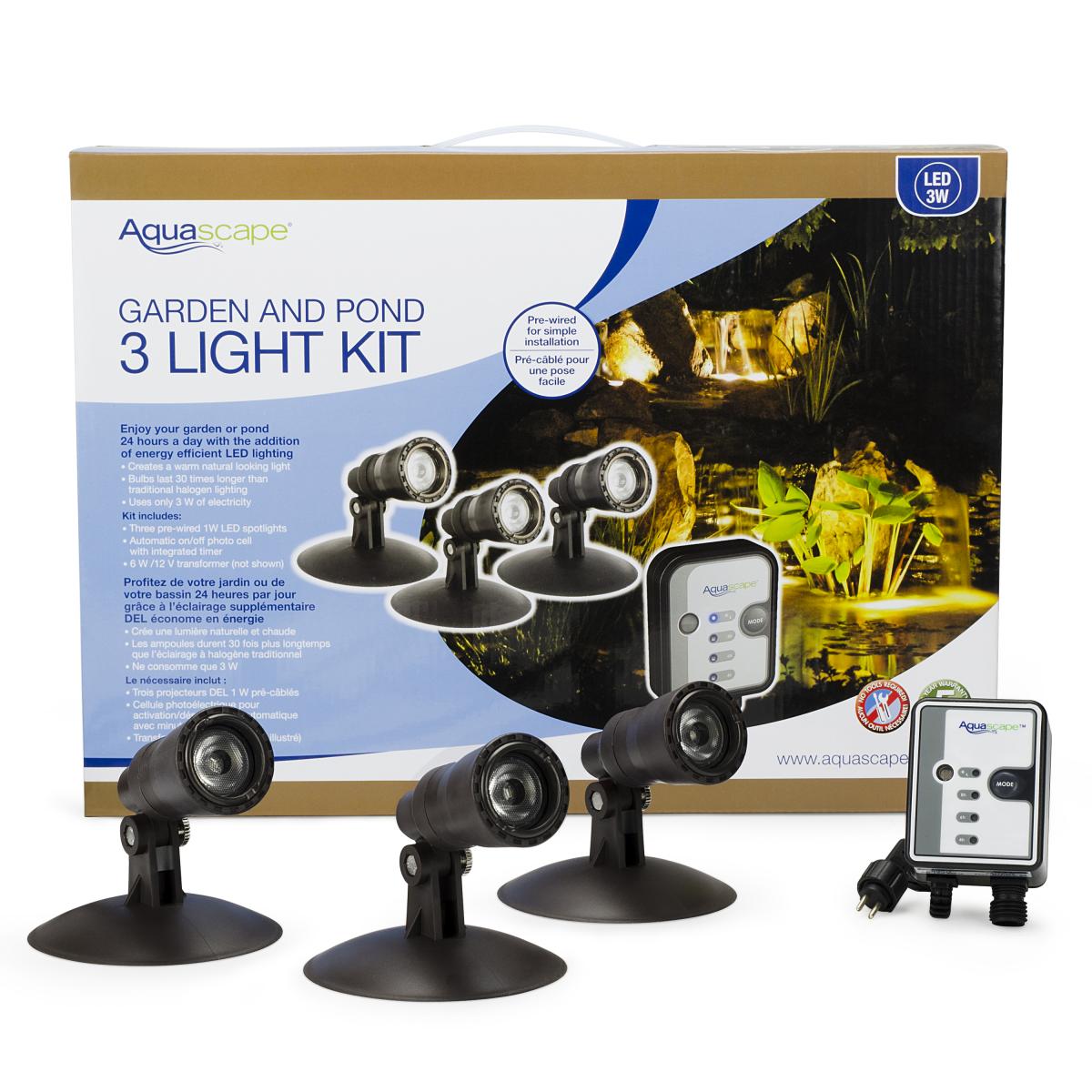 Garden and Pond LED Spotlight Kit 3Watt Pond Lighting Water Ga...