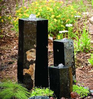 Set of Three Semi-Polished Stone Basalt Columns