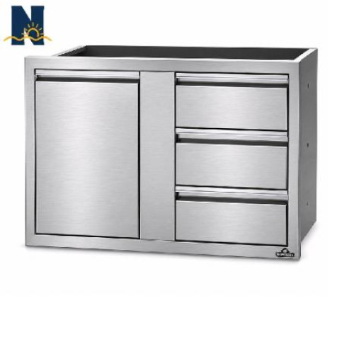 42 x 24 inch Large Single Door & Triple Drawer