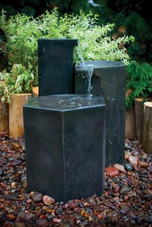 Formal Basalt Column Set Fountain