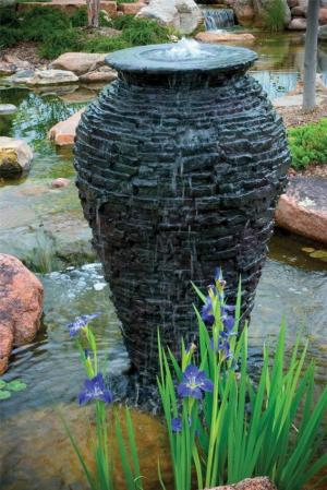 Stacked Slate Urn 