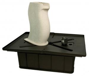 White Granite Modern Curved Fountain Kit