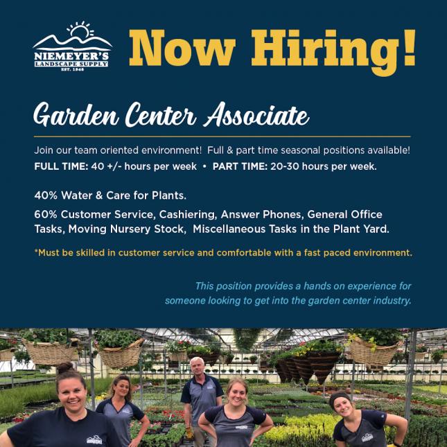 Now Hiring! Garden Center Associate Landscaping Tips & Tricks N...